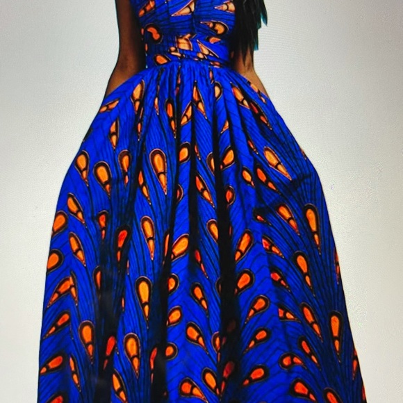 Sexy Bright Blue Boho Maxi Dress - Picture 4 of 5